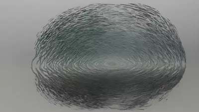 Serene Chaos Lake Meets Drone in Kinetic Art Exploration