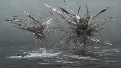Serene Chaos Lake Meets Drone in Kinetic Art Exploration