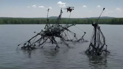 Serene Chaos Lake Meets Drone in Kinetic Art Exploration