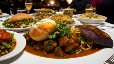 Savory Scenes Capturing the Fusion of Cultures on Restaurant Tables