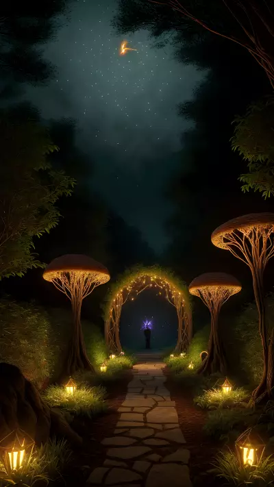 Enchanted Glowing Garden of Fae and Fire