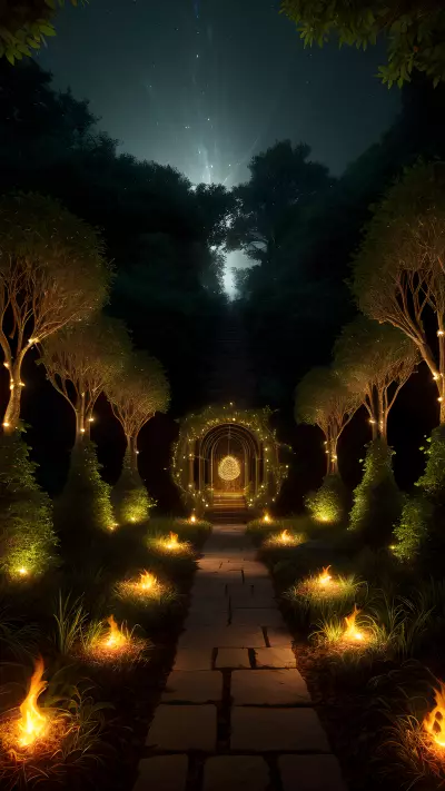 Enchanted Glowing Garden of Fae and Fire