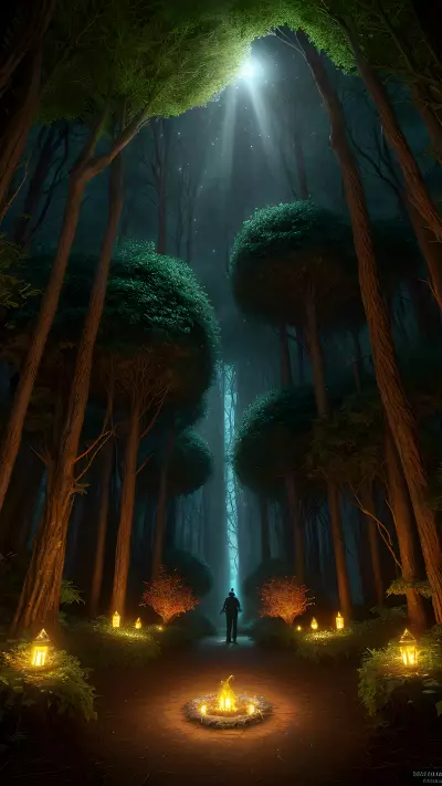Enchanted Glowing Garden of Fae and Fire