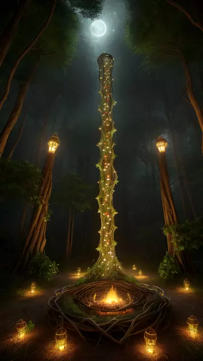 Enchanted Glowing Garden of Fae and Fire
