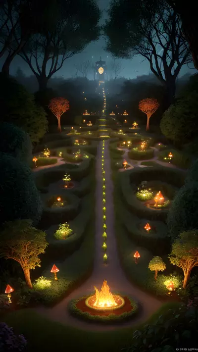 Enchanted Glowing Garden of Fae and Fire