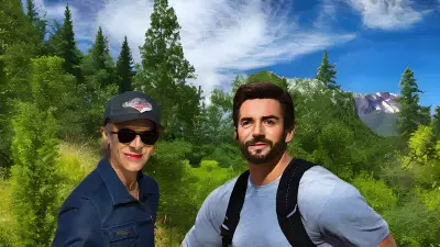 Celebrity Hiking A Portrait Inspired by Noah Bradley