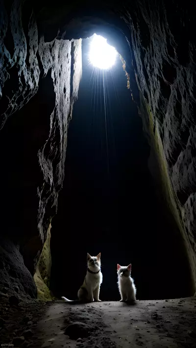 Contrast Capturing Pets in the Dark Depths of a Cave
