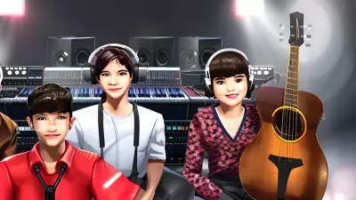 Hope Portrait Siblings in a Recording Studio