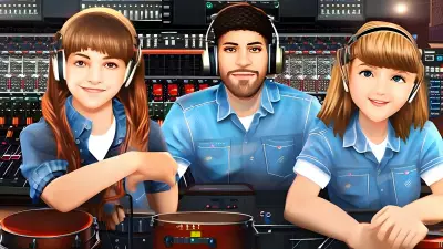 Hope Portrait Siblings in a Recording Studio