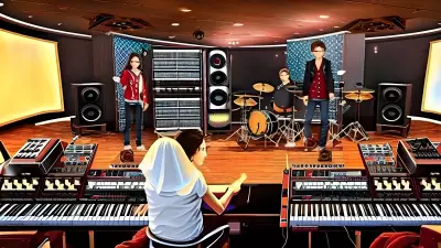 Hope Portrait Siblings in a Recording Studio