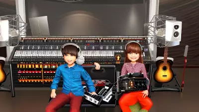 Hope Portrait Siblings in a Recording Studio