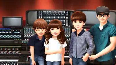 Hope Portrait Siblings in a Recording Studio