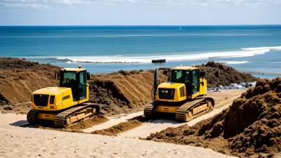 Construction Amidst the Tranquility of the Beach