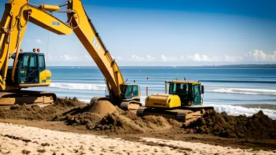 Construction Amidst the Tranquility of the Beach