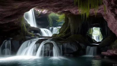 Enchanted Cascades Within Crystal Caverns