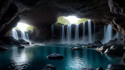 Enchanted Cascades Within Crystal Caverns