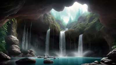 Enchanted Cascades Within Crystal Caverns