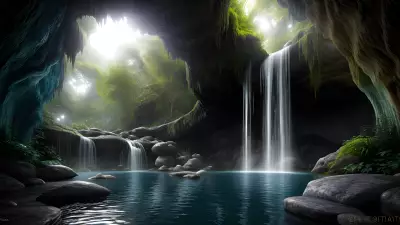 Enchanted Cascades Within Crystal Caverns