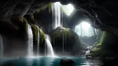 Enchanted Cascades Within Crystal Caverns