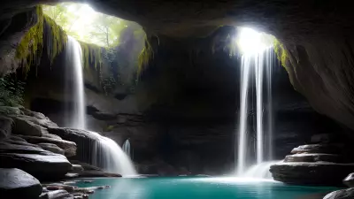 Enchanted Cascades Within Crystal Caverns
