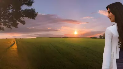 Engaging Farmhand at Sunset