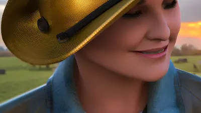 Engaging Farmhand at Sunset
