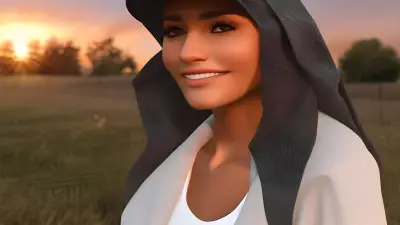 Engaging Farmhand at Sunset