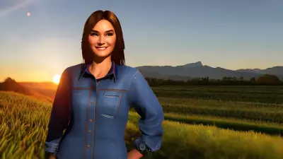 Engaging Farmhand at Sunset