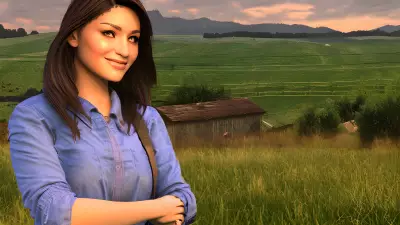 Engaging Farmhand at Sunset