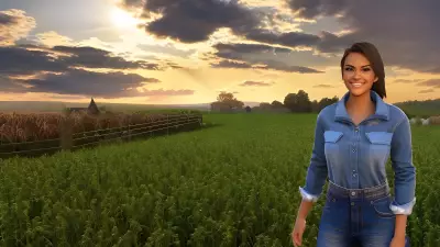 Engaging Farmhand at Sunset