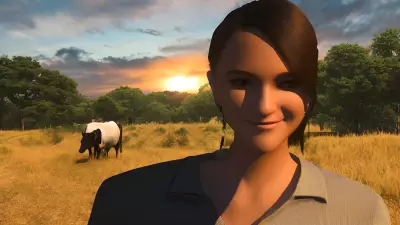 Engaging Farmhand at Sunset