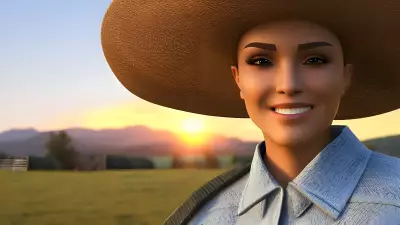 Engaging Farmhand at Sunset