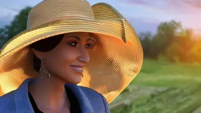 Engaging Farmhand at Sunset