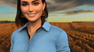 Engaging Farmhand at Sunset