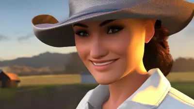 Engaging Farmhand at Sunset