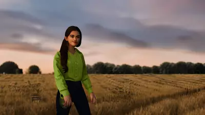 Engaging Farmhand at Sunset
