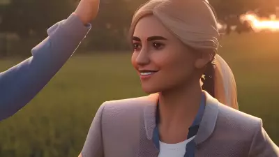 Engaging Farmhand at Sunset