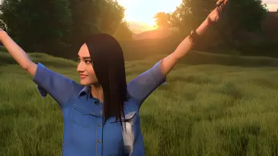 Engaging Farmhand at Sunset