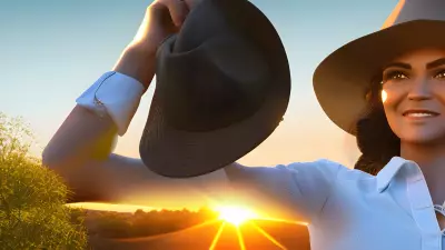 Engaging Farmhand at Sunset