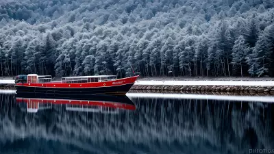 Ethereal Reflections of Winter on a Boat