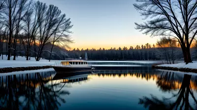 Ethereal Reflections of Winter on a Boat