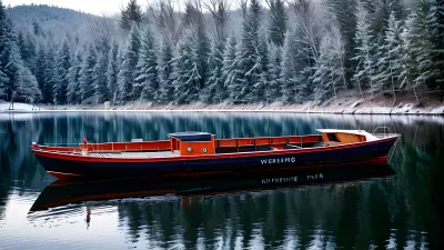 Ethereal Reflections of Winter on a Boat