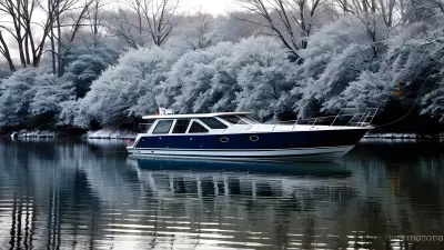 Ethereal Reflections of Winter on a Boat