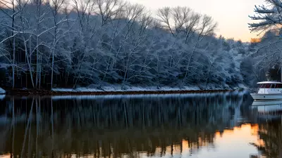 Ethereal Reflections of Winter on a Boat
