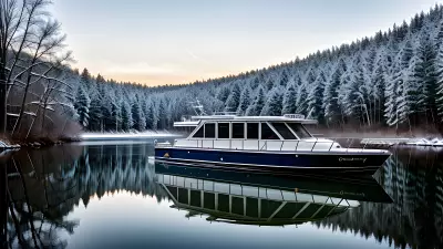 Ethereal Reflections of Winter on a Boat