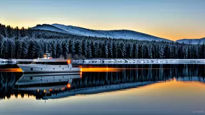 Ethereal Reflections of Winter on a Boat