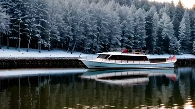 Ethereal Reflections of Winter on a Boat