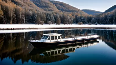 Ethereal Reflections of Winter on a Boat