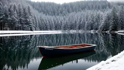 Ethereal Reflections of Winter on a Boat