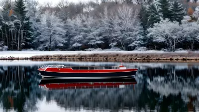 Ethereal Reflections of Winter on a Boat